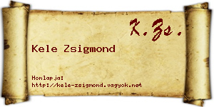 Kele Zsigmond névjegykártya