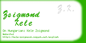 zsigmond kele business card
